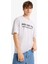 Boxy Fit Bisiklet Yaka Sırt Baskılı Kısa Kollu Tişört F4541AX25HS 12