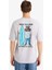 Boxy Fit Bisiklet Yaka Sırt Baskılı Kısa Kollu Tişört F4541AX25HS 14