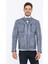 Erkek Biker Gri Hakiki Kuzu Deri Ceket - B3455 1