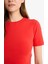 Coool Fitted Crop Basic Düz Kırmızı Kısa Kollu Tişört F8924AX25HS 11