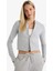 Slim Fit Dar Kesim Kapüşonlu Modal Fermuarlı Sweatshirt F7651AX25AU 7