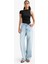 Slim Fit Dar Kesim Tek Omuzlu Ribana Siyah Bluz F2453AX25SM 8