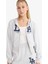 Coool Cropped Fit Kapüşonlu Baskılı Fermuarlı Sweatshirt F8911AX25WN 12