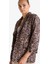 Loose Fit Ceket Yaka Leopar Desenli Blazer Ceket E1483AX25AU 11