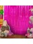 Fuşya Renk Ekstra Metalize Parlak Saçaklı Arka Fon Perde Ithal 1x2 Metre 4