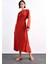 Bisiklet Yaka Uzun Kollu Midi Elbise F8526AX25SM 8