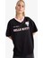 Hello Kitty Oversize Geniş Kalıp V Yaka Sırt Baskılı Kısa Kollu Tişört F9181AX25AU 12