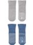 Bfs Bistyle Çemberli Kaymaz Havlu Soket Çorap 2'li BS10503 Indigo Gri 3