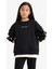 Kız Çocuk Oversize Geniş Kalıp Bisiklet Yaka Baskılı Sweatshirt F2795A825AU 14