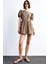 Fitted Kareli Poplin Kısa Kollu Mini Elbise F9944AX25SM 10