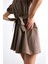Fitted Kareli Poplin Kısa Kollu Mini Elbise F9944AX25SM 15