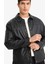 Su İtici Regular Fit Çıtçıtlı Suni Deri İç Cepli Ceket Mont F9779AX25WN 8