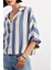 Oversize Geniş Kalıp Çizgili Kısa Kollu Gömlek G1324AX25SM 9