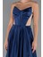 Straplez Yırtmaçlı Cut Out Uzun Saten Abiye ABU5246 3