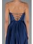 Straplez Yırtmaçlı Cut Out Uzun Saten Abiye ABU5246 4