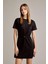 Bisiklet Yaka Kemerli Kısa Kollu Mini Süet Elbise G2750AX25AU 11