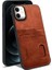 Apple iPhone 11 Kılıf Zebana Kartlıklı Lüx Deri Kılıf Kahverengi 5