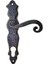 Antika Tarz Dekoratif Pirinç Kıvrık Yale Kapı Kolu - 210X43 Mm, Oksit 1