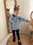 Kız Çocuk Nakış ve Taş Işlemeli Kot Ceket-Jeans Ceket/kot Mont-Jeans Mont 4