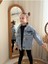 Kız Çocuk Nakış ve Taş Işlemeli Kot Ceket-Jeans Ceket/kot Mont-Jeans Mont 5