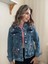 Anne-Kız Çocuk Çiçek Nakışlı Kot Ceket-Jeans Ceket/kot Mont-Jeans Mont 3