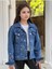 Kız Çocuk Çiçek Nakışlı Kot Ceket-Jeans Ceket/kot Mont-Jeans Mont 7