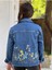 Kız Çocuk Çiçek Nakışlı Kot Ceket-Jeans Ceket/kot Mont-Jeans Mont 4