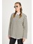 Kadın Çizgili Oversize Siyah Krem Sweatshirt 30010 1