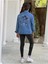 Kız Çocuk Çiçek Nakışlı Kot Ceket-Jeans Ceket/kot Mont-Jeans Mont 6