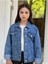 Kız Çocuk Çiçek Nakışlı Kot Ceket-Jeans Ceket/kot Mont-Jeans Mont 2