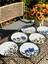 Flower Garden 6 Parça Karma Pasta Takımı Çiçek Desenli Seramik 20 cm Tabaklar 4