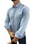 Erkek Keten Gömlek Mavi 1