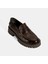 Kadın Kahve Kroko Basklı Deri Loafer 5