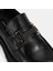 Erkek Siyah Metal Toka Detaylı Deri Loafer 6