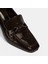 Kadın Kahve Kroko Baskılı Topuklu Rugan Loafer 6