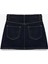 Kemer Detaylı A Kesim Mini Denim Etek 2