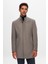 Ds Damat Regular Fit Gri Hakim Yaka Kaşe Kaban 5HF08ORT10002 1