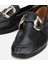 01AYH312390A100 KADIN Deri Siyah Tokalı Klasik Loafer 15