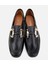 01AYH312390A100 KADIN Deri Siyah Tokalı Klasik Loafer 18