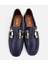 01AYH312390A680 KADIN Deri Lacivert Tokalı Klasik Loafer 18