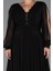 Uzun Kol V Yaka Şifon Büyük Beden Abiye ABU5276 3