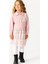 Kız Çocuk Pembe Polo Yaka Sweatshirt Görünümlü Ekose Desenli ELBISE-1706 P 1