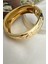 Özel Seri Altın Rengi Dokulu Oval Kelepçe Bileklik (Iç Çapı:6cm) 4