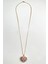 Altın Rengi Taşlı Kalp Kolye(72cm) 4
