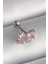 Bfs 316L Çelik Gümüş Renk Pembe Zirkon Taşlı Fiyonk Tragus Piercing 1