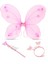 Pembe Kelebek Kız Seti – 50 cm Kelebek Kanadı, Taç ve Asa 1