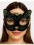 Bfs Siyah Kadife Kaplama Üzeri Sarı Yeşil Sim Işlemeli Kedi Maskesi 20X13 cm 4