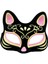 Bfs Siyah Renk Süet Kaplama Üzeri Pembe Sarı Simli Kedi Maskesi 17X14 cm 2
