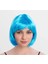 Bfs Turkuaz Açık Mavi Renk Düz Kesim Kısa Küt Parti Peruğu 2