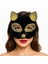Bfs siyah Renk Gold Simli Süet Kaplama Kedi Maskesi 18X14 cm 4